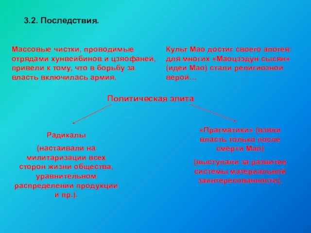 3.2. Последствия. Массовые чистки, проводимые отрядами хунвейбинов и цзяофаней, привели к