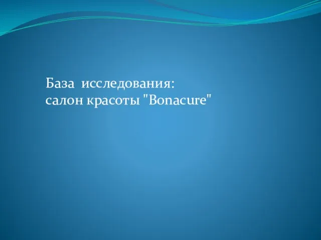 База исследования: салон красоты "Bonacure"