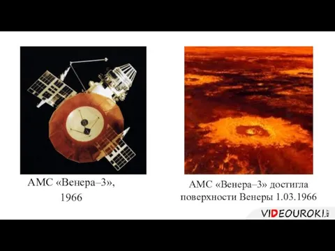 АМС «Венера–3», 1966 АМС «Венера–3» достигла поверхности Венеры 1.03.1966