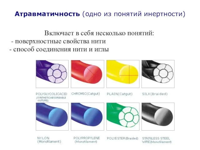 Атравматичность (одно из понятий инертности) Включает в себя несколько понятий: -