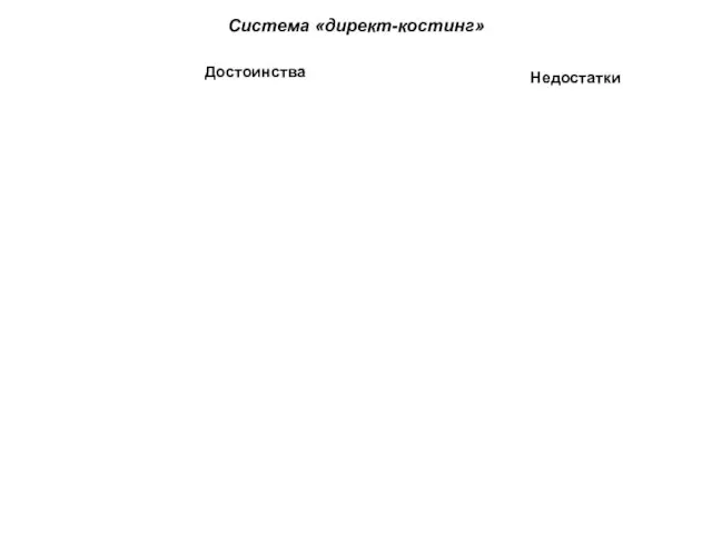 Система «директ-костинг» Достоинства Недостатки