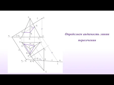 Определяем видимость линии пересечения m2 m1 m4