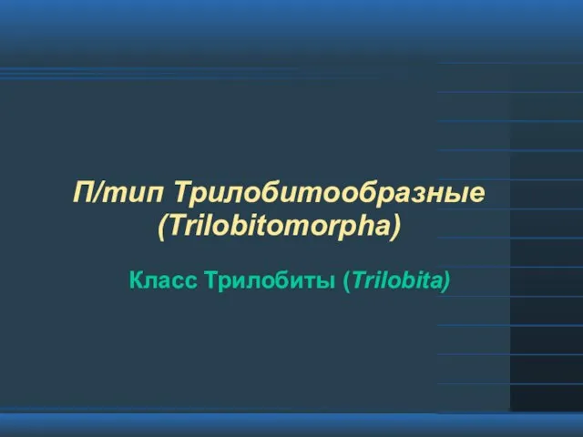 П/тип Трилобитообразные (Trilobitomorpha) Класс Трилобиты (Trilobita)