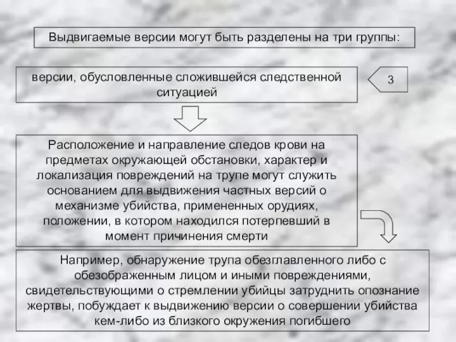 Выдвигаемые версии могут быть разделены на три группы: версии, обусловленные сложившейся