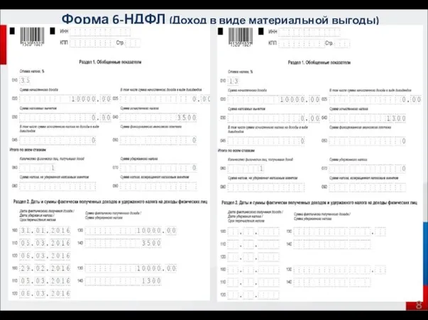 Форма 6-НДФЛ (Доход в виде материальной выгоды) 4 8