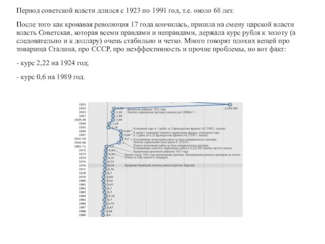 Период советской власти длился с 1923 по 1991 год, т.е. около