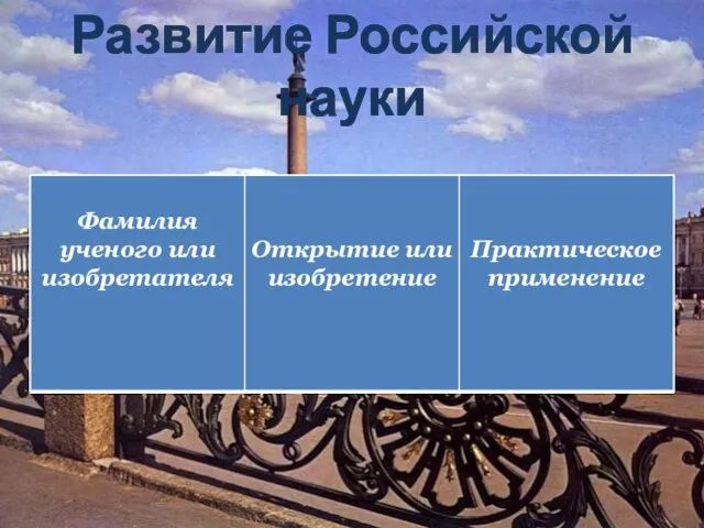 Развитие Российской науки