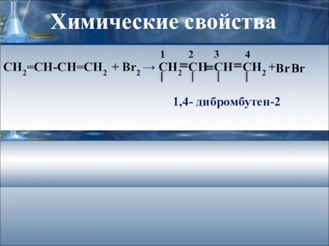 Химические свойства СН2=СН-СН=СН2 + Br2 → СН2 СН СН СН2 +