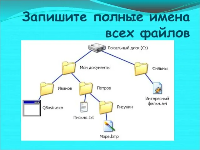 Запишите полные имена всех файлов