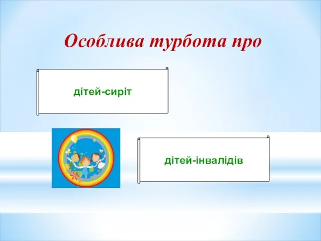 Особлива турбота про дітей-сиріт дітей-інвалідів