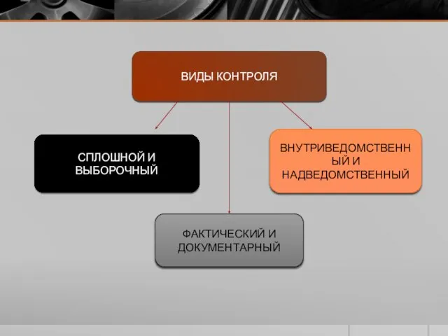 ВИДЫ КОНТРОЛЯ СПЛОШНОЙ И ВЫБОРОЧНЫЙ ФАКТИЧЕСКИЙ И ДОКУМЕНТАРНЫЙ ВНУТРИВЕДОМСТВЕННЫЙ И НАДВЕДОМСТВЕННЫЙ