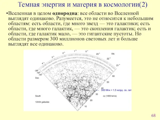 Вселенная в целом однородна: все области во Вселенной выглядят одинаково. Разумеется,