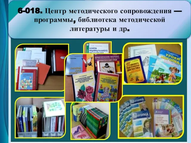 6-018. Центр методического сопровождения — программы, библиотека методической литературы и др.