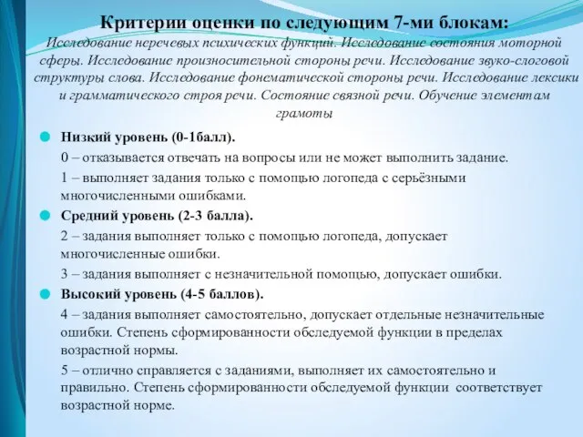 Низкий уровень (0-1балл). 0 – отказывается отвечать на вопросы или не