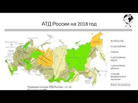 Первая четверть Последняя четверть АТД России на 2018 год 46 областей