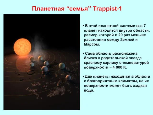 Планетная “семья” Trappist-1 В этой планетной системе все 7 планет находятся