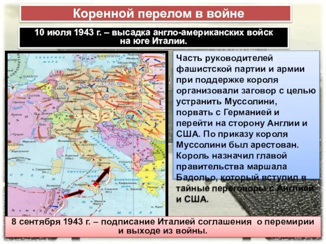 Коренной перелом в войне 10 июля 1943 г. – высадка англо-американских