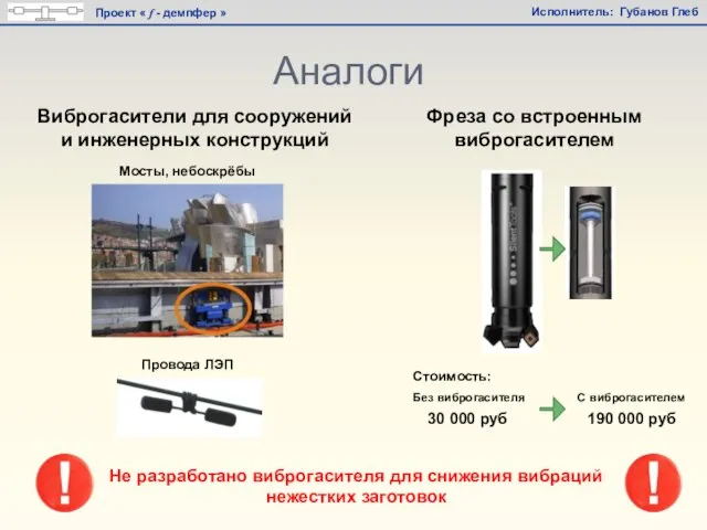 Аналоги Не разработано виброгасителя для снижения вибраций нежестких заготовок Виброгасители для