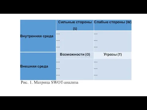 Рис. 1. Матрица SWOT-анализа