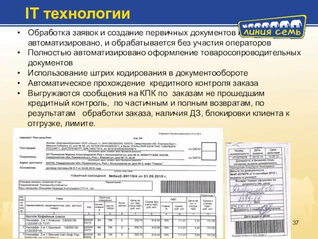 Обработка заявок и создание первичных документов на 97% автоматизировано, и обрабатывается