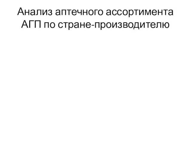 Анализ аптечного ассортимента АГП по стране-производителю