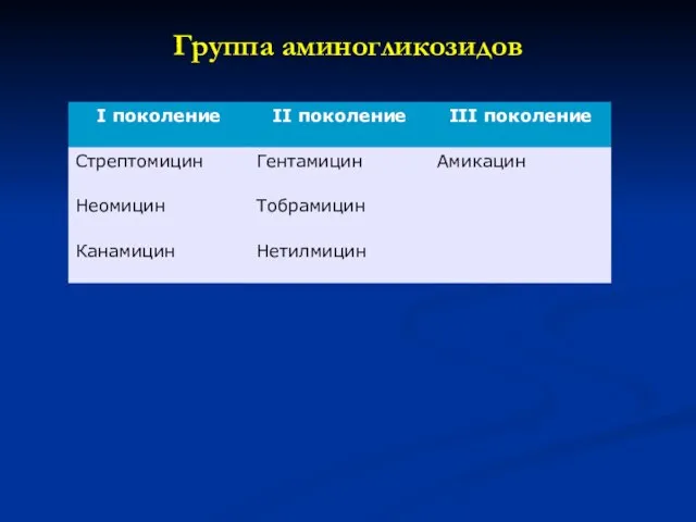 Группа аминогликозидов