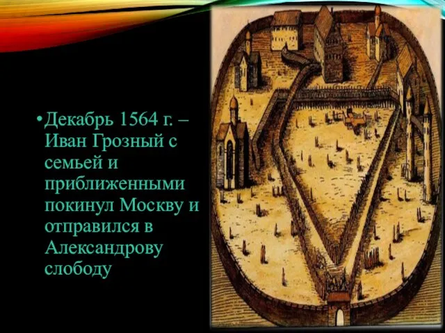 Декабрь 1564 г. – Иван Грозный с семьей и приближенными покинул