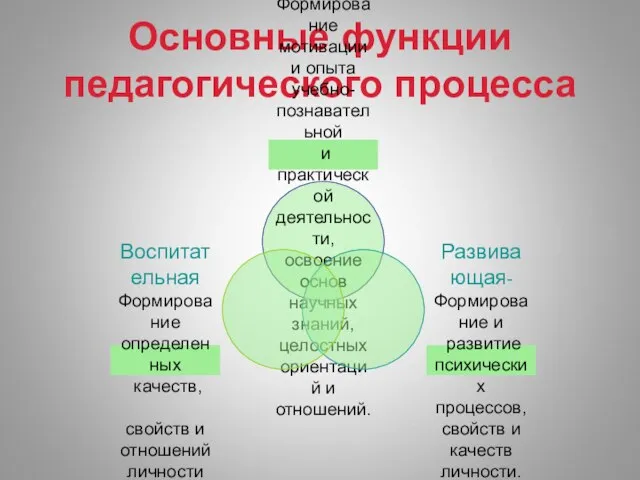 Основные функции педагогического процесса