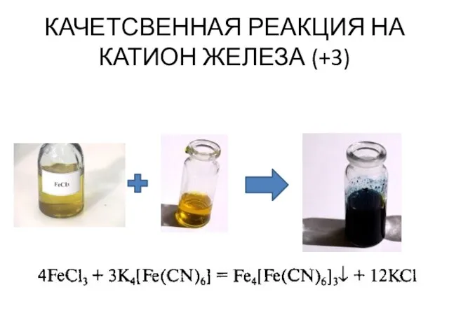 КАЧЕТСВЕННАЯ РЕАКЦИЯ НА КАТИОН ЖЕЛЕЗА (+3)