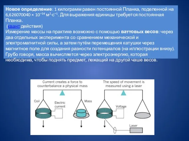 Новое определение: 1 килограмм равен постоянной Планка, поделенной на 6,626070040 ×