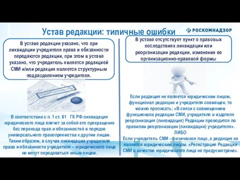 В уставе редакции указано, что при ликвидации учредителя права и обязанности