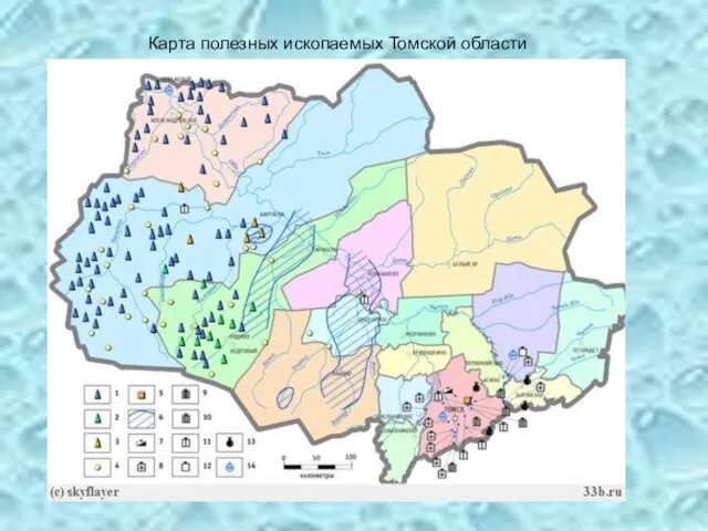 Карта полезных ископаемых Томской области