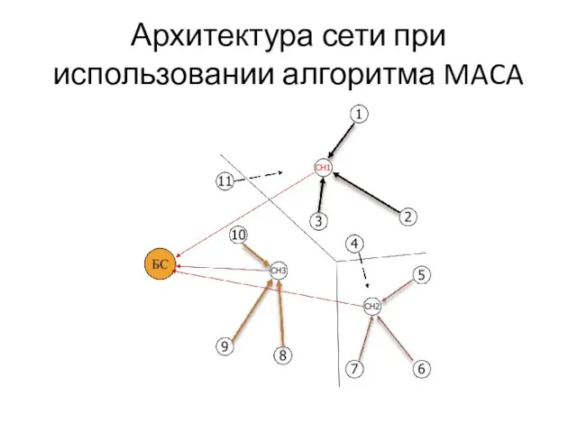 Архитектура сети при использовании алгоритма MACA