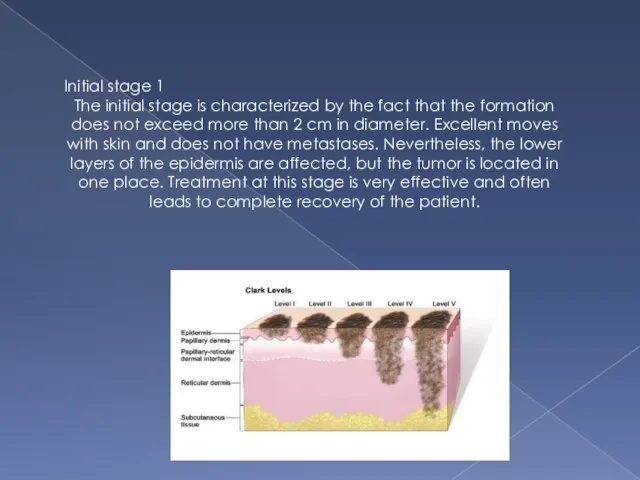 Initial stage 1 The initial stage is characterized by the fact