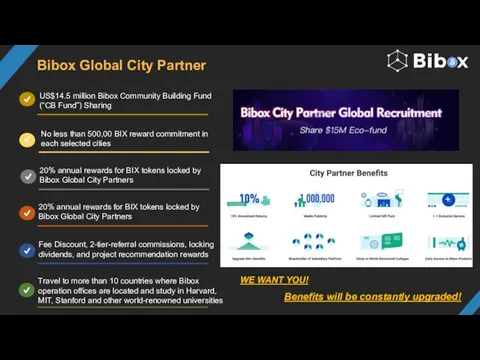 Bibox Global City Partner US$14.5 million Bibox Community Building Fund (“CB