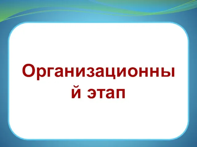 Организационный этап