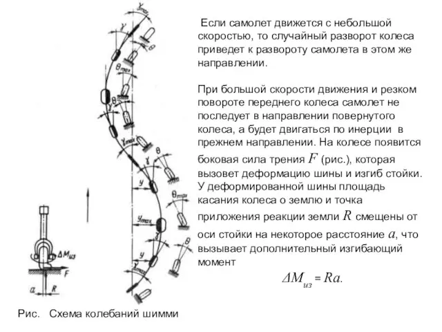 Если самолет движется с небольшой скоростью, то случайный разворот колеса приведет