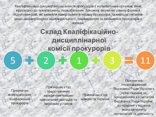 Кваліфікаційно-дисциплінарна комісія прокурорів є колегіальним органом, який відповідно до повноважень, передбачених