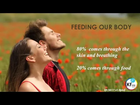 80% comes through the skin and breathing 20% comes through food FEEDING OUR BODY