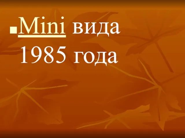 Mini вида 1985 года