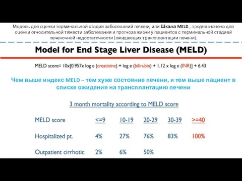 Модель для оценки терминальной стадии заболеваний печени, или Шкала MELD ,
