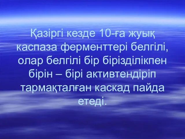 Қазіргі кезде 10-ға жуық каспаза ферменттері белгілі, олар белгілі бір бірізділікпен