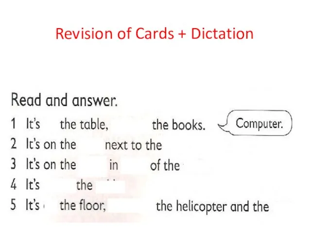 Revision of Cards + Dictation