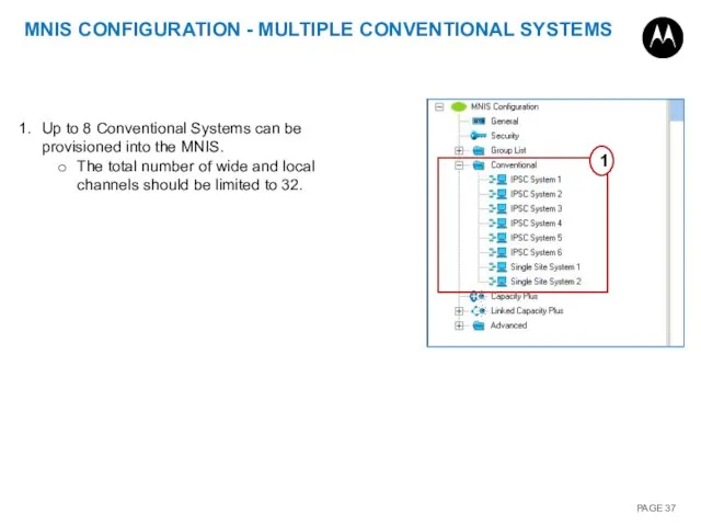 MNIS CONFIGURATION - MULTIPLE CONVENTIONAL SYSTEMS Up to 8 Conventional Systems