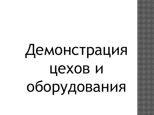 Демонстрация цехов и оборудования