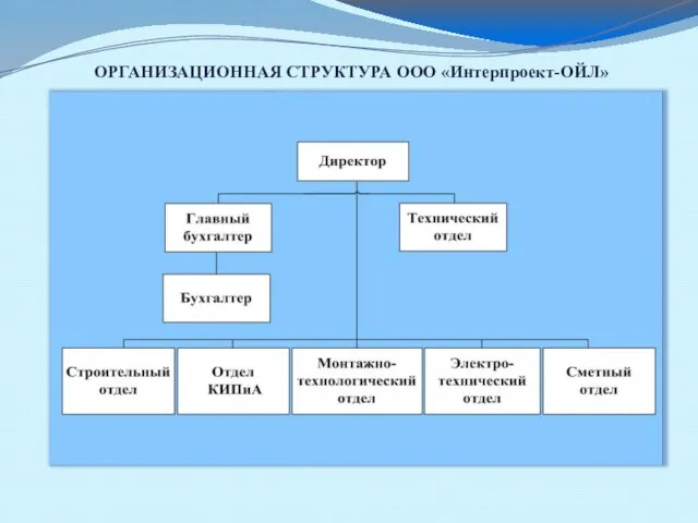 ОРГАНИЗАЦИОННАЯ СТРУКТУРА ООО «Интерпроект-ОЙЛ»