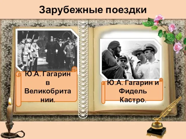 Зарубежные поездки Ю.А. Гагарин и Фидель Кастро. Ю.А. Гагарин в Великобритании.