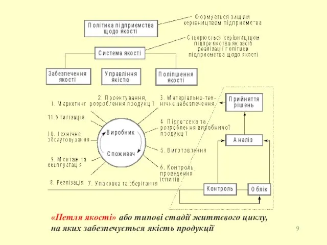 «Петля якості» або типові стадії життєвого циклу, на яких забезпечується якість продукції