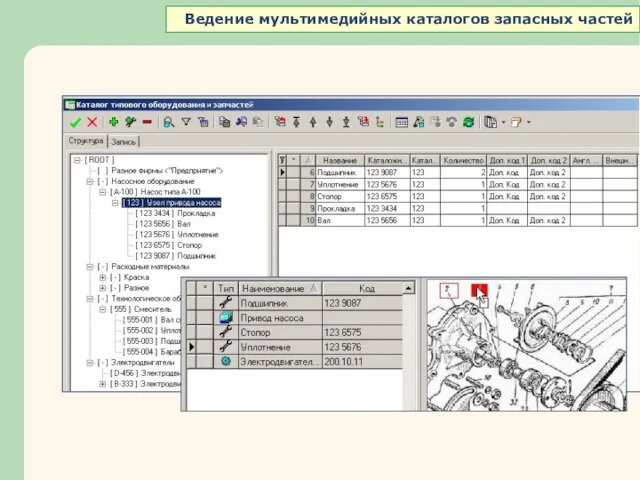 Ведение мультимедийных каталогов запасных частей