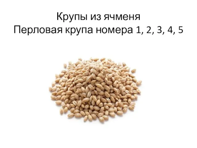 Крупы из ячменя Перловая крупа номера 1, 2, 3, 4, 5